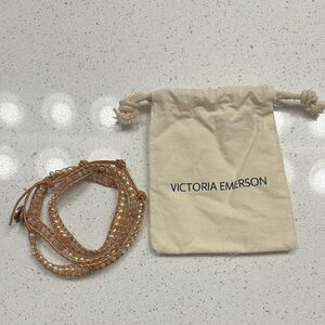 Victoria Emerson Brown Beaded Wrap Bracelet